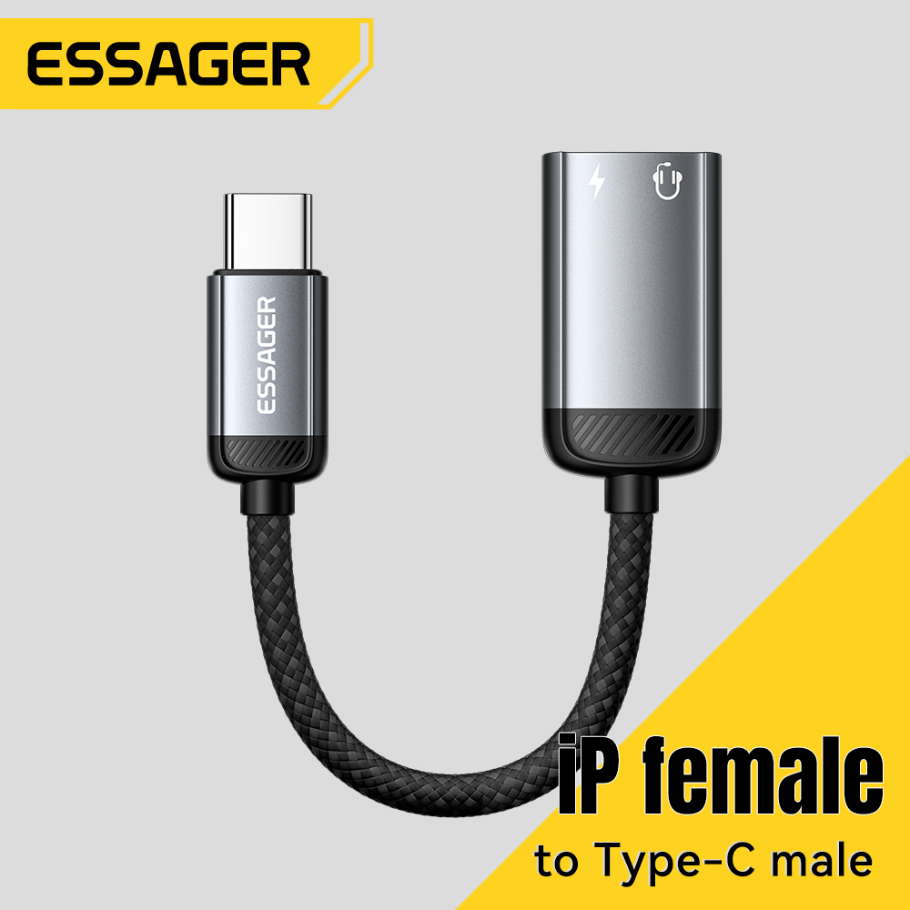 Wired Earphone Lightning - Essager Cable adaptador de Audio tipo