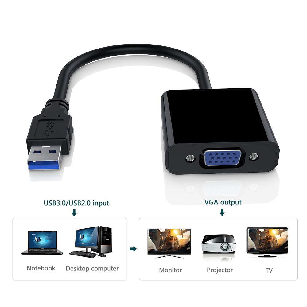 Adaptador USB 3,0 a VGA, conve - Tablet Lap Desk reseña y precio