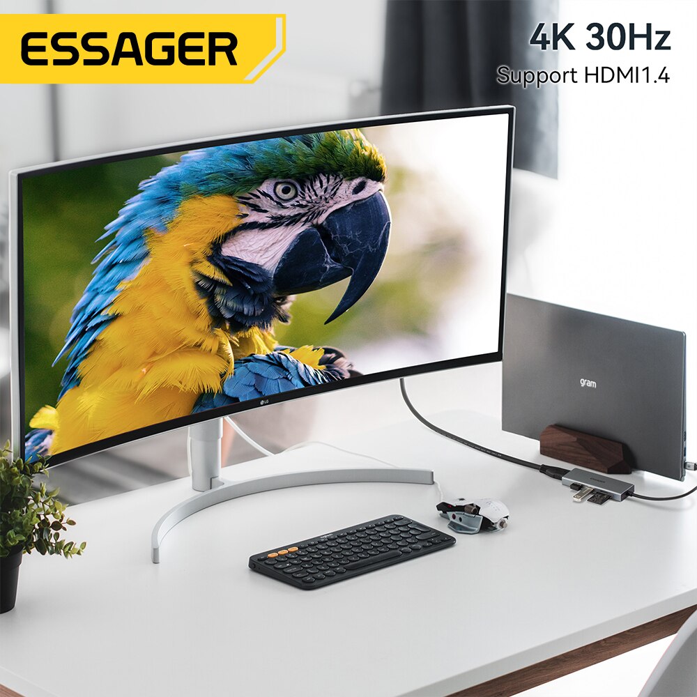 Essager 5 en 1 USB C HUB HDMI- - Usb Hub Type C reseña y precio