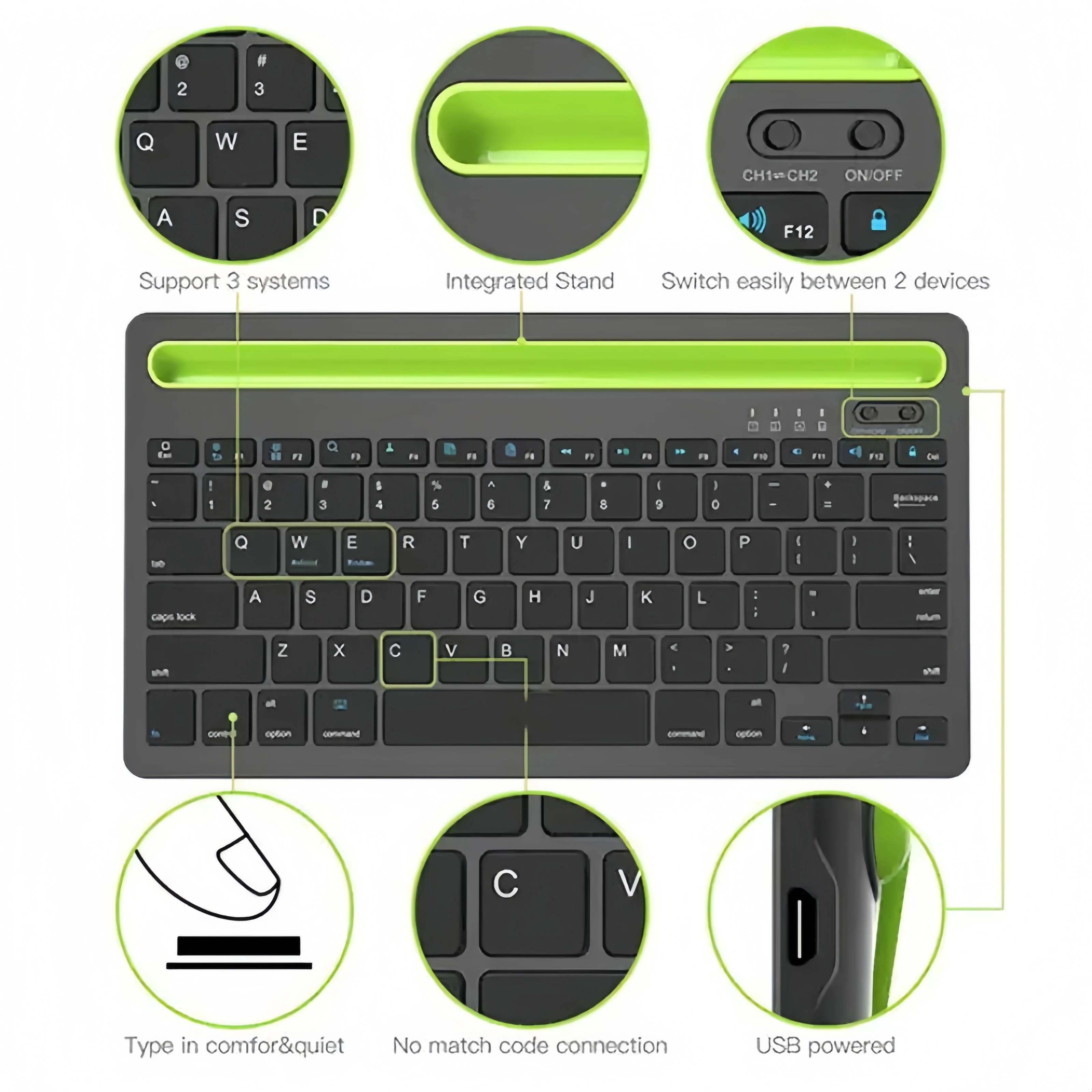 Teclado Inalámbrico Bluetooth, - Android Tablet Gaming Accessories reseña y precio